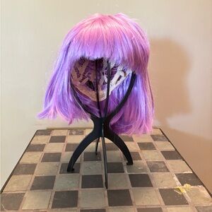 Purple long bob wig